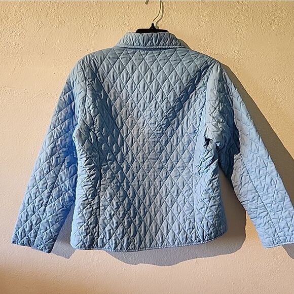 Lands' End Quilted Jacket Women's Small Baby Blue Lightweight Buttons Thermolite - Picture 7 of 8
